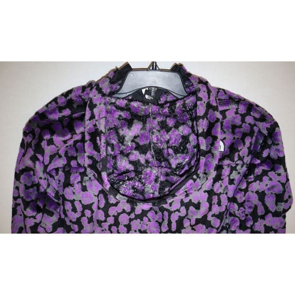 The North Face Women's Sz XL Purple Leopard Print Osito 1/4 Zip Hoodie $119 - Picture 13 of 14